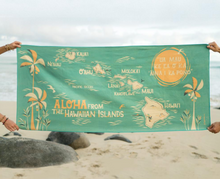 Surfer Towel "E KOMO MAI" by Nick Kuchar