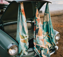 Surfer Towel "E KOMO MAI" by Nick Kuchar